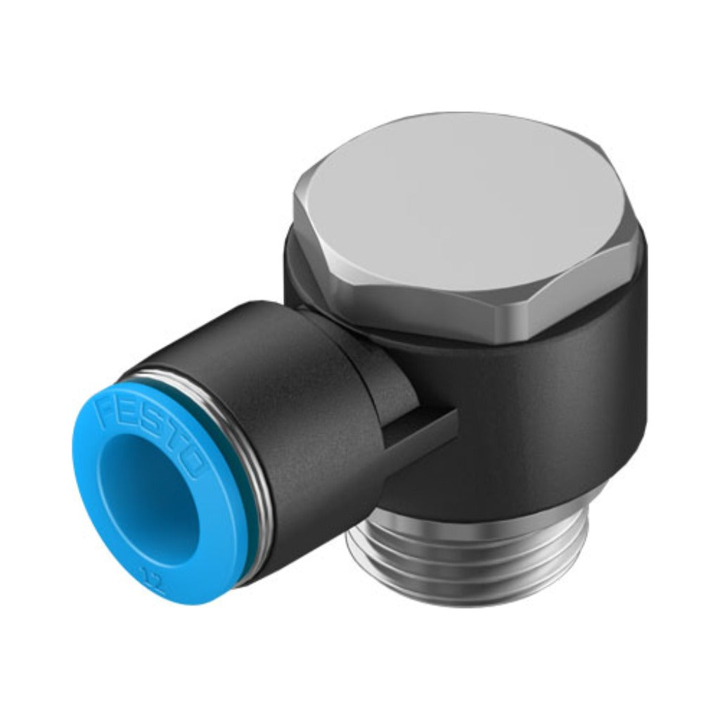 Racor codo orientable QSLV, G1/2, tubo 12 mm