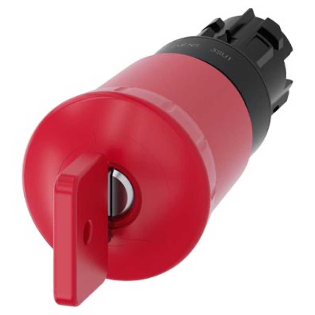 Cabeza llave 3SU, 22mm, plástico, rojo, seta