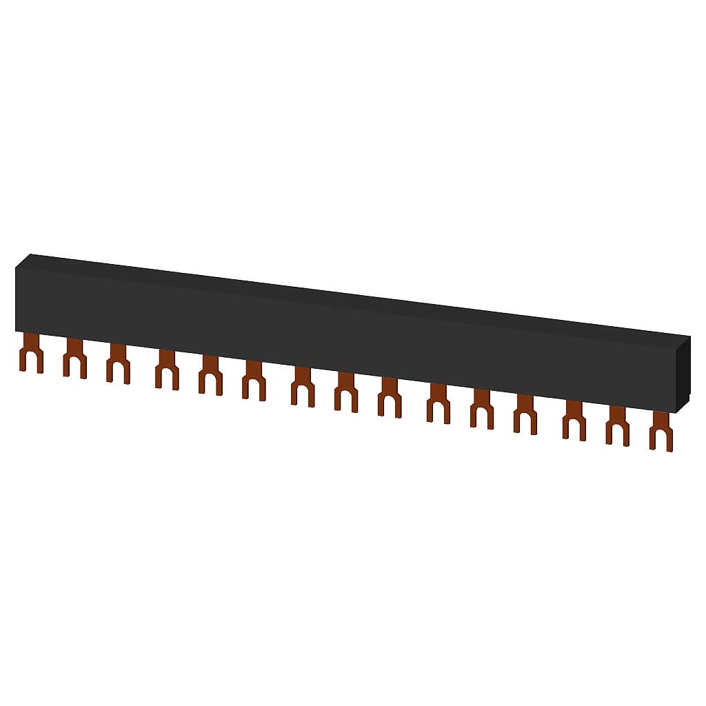 Embarrados trifásicos Distancia entre dientes 45 mm para 5 interruptores Conexiones con forma de ...