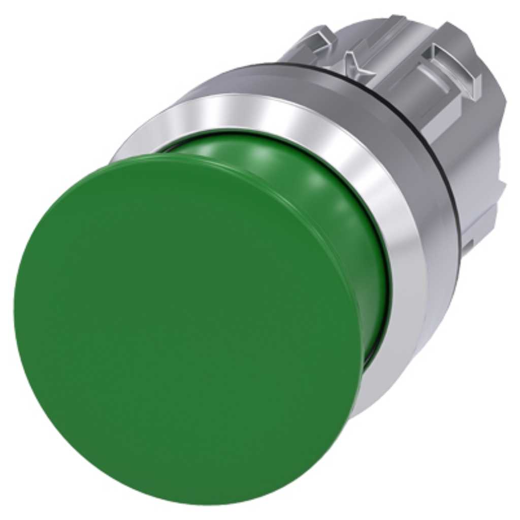 Cabeza seta 3SU, 22mm, metal, verde, seta
