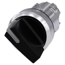 Cabeza selector 3SU, 22mm, metal, negro, selector