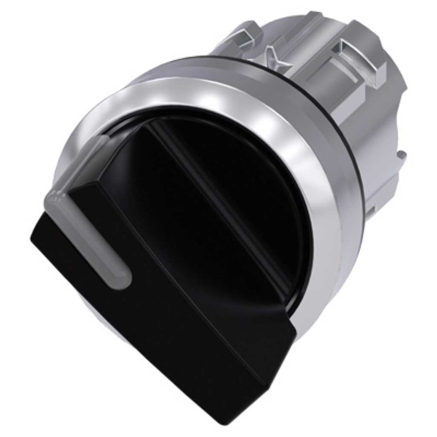 Cabeza selector 3SU, 22mm, metal, negro, selector