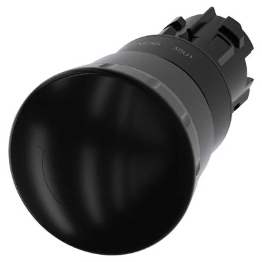 Cabeza seta 3SU, 22mm, plástico, negro, seta