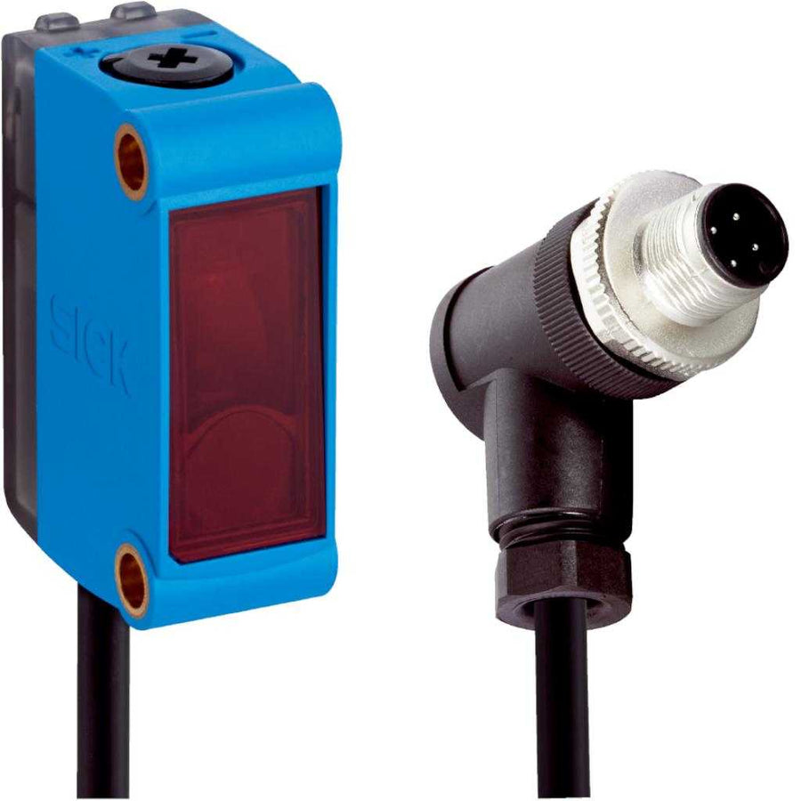 Barrera fotoeléctrica réflex GL6G LED, PNP, claro/oscuro, cable M12 4P acodado 2m