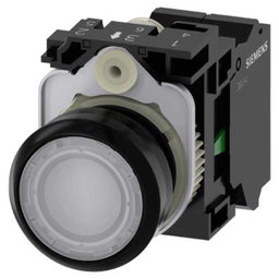 Pulsador 3SU, 22mm, plástico, blanco, 1NA, resorte