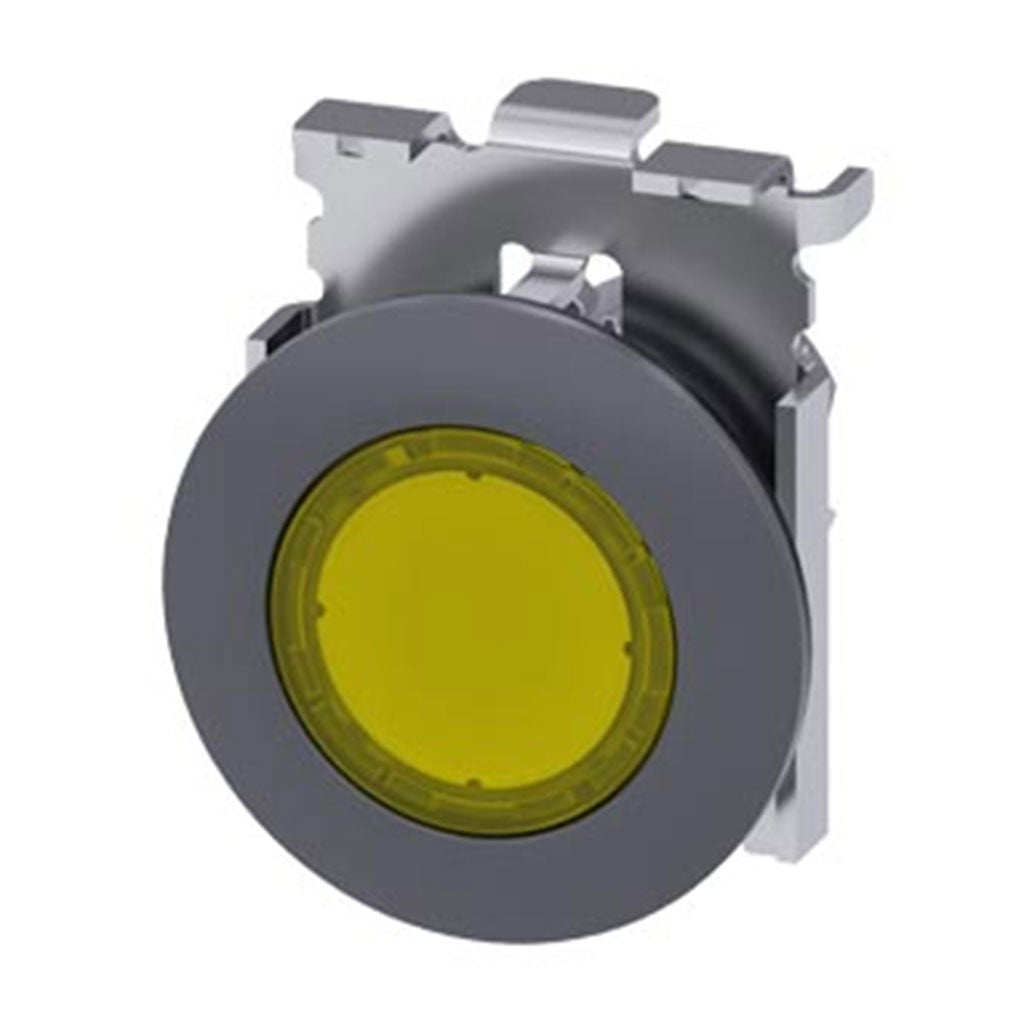 Cabeza pulsador 3SU, 30mm, metal, amarillo, rasante