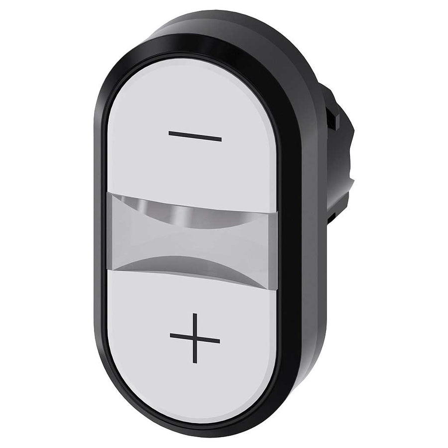 Cabeza pulsador 3SU, 22mm, plástico, blanco, rasante