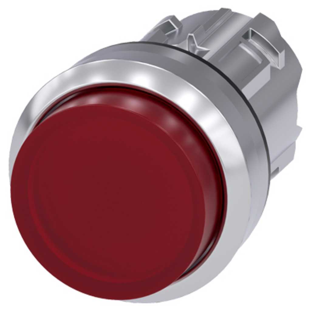 Cabeza pulsador 3SU, 22mm, metal, rojo, saliente