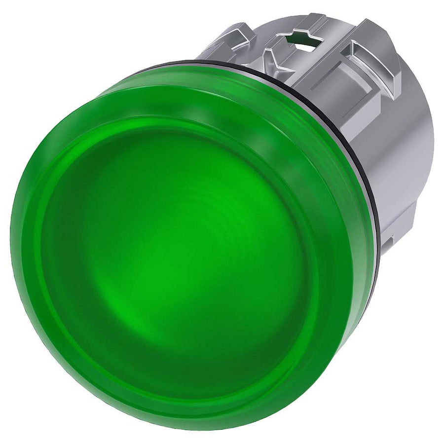 Cabeza pulsador 3SU, 22mm, metal, verde