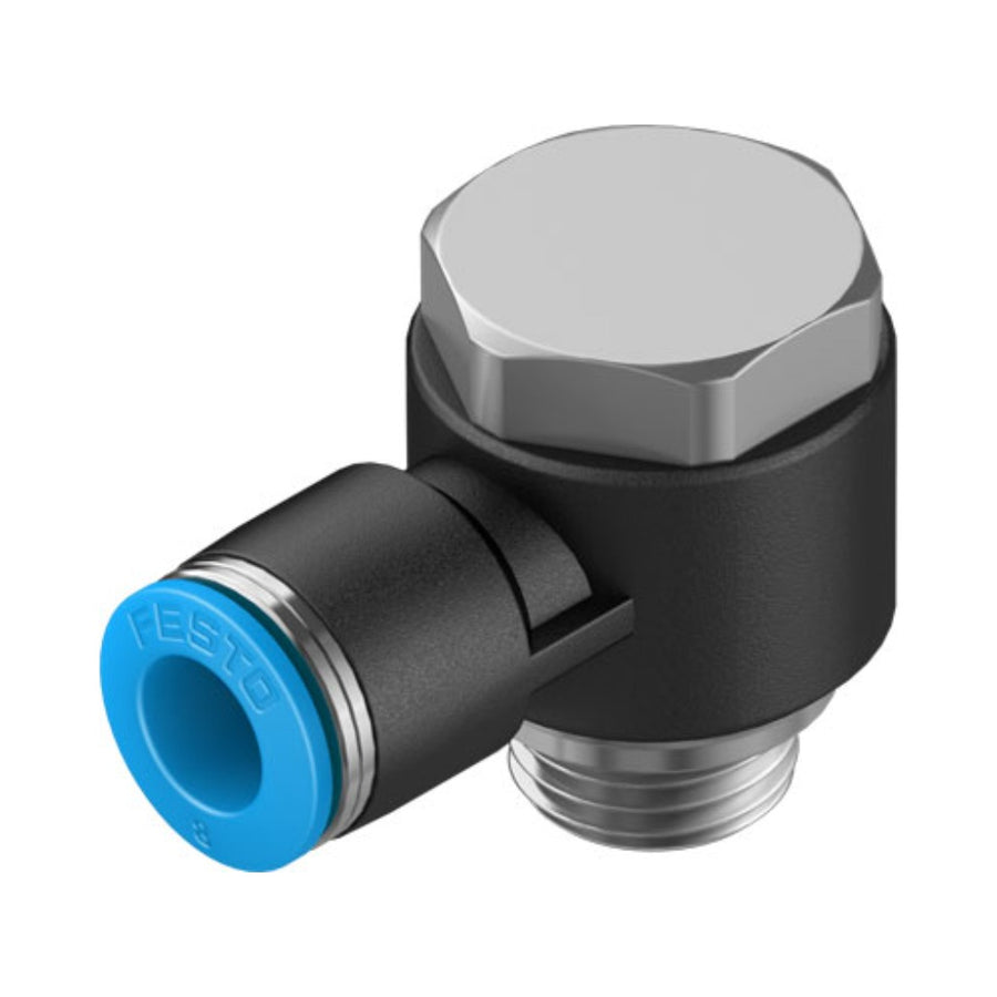 Racor codo orientable QSLV, G1/4, tubo 8 mm