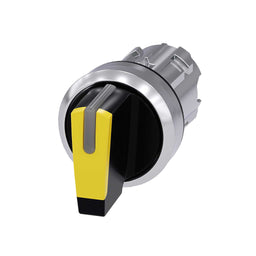 Cabeza selector 3SU, 22mm, metal, amarillo, selector