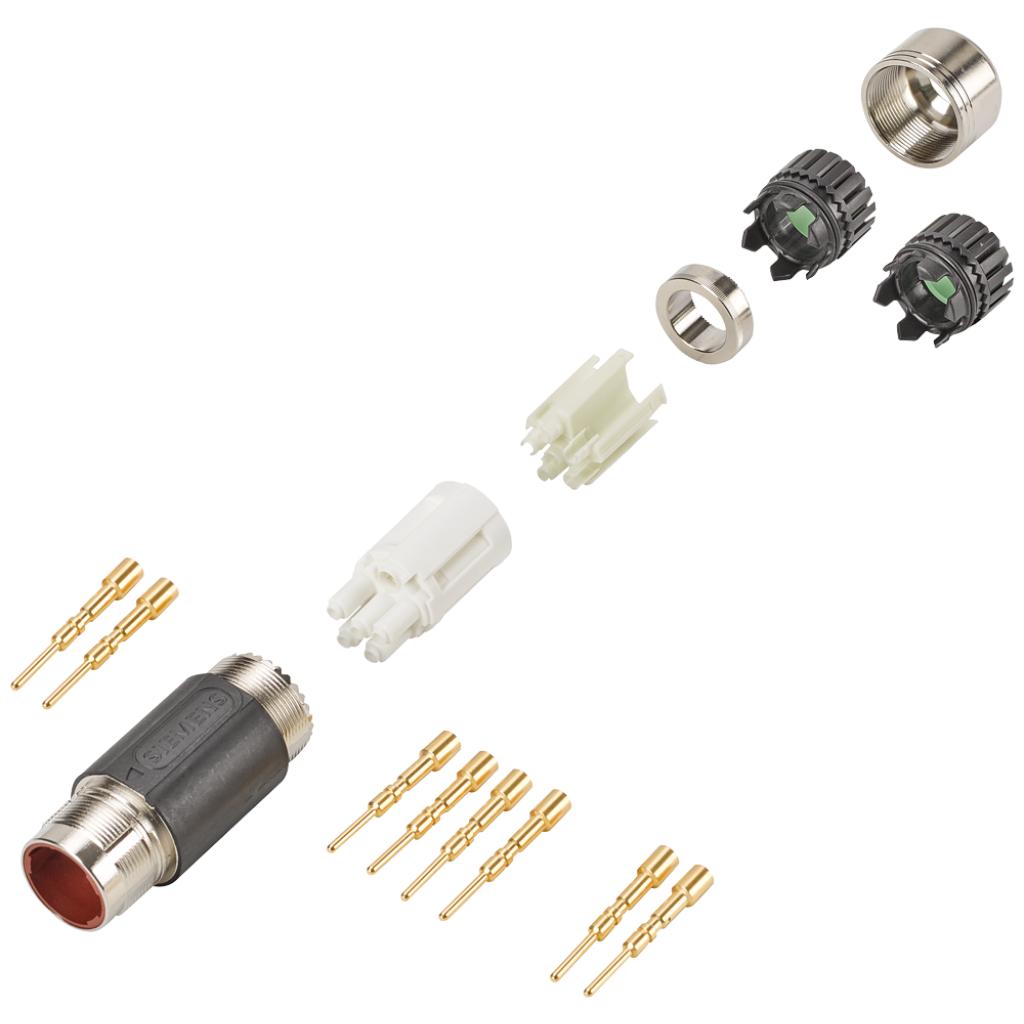 Conector de potencia tam. 1, macho, 6 polos