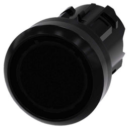 Cabeza pulsador 3SU, 22mm, plástico, negro, rasante
