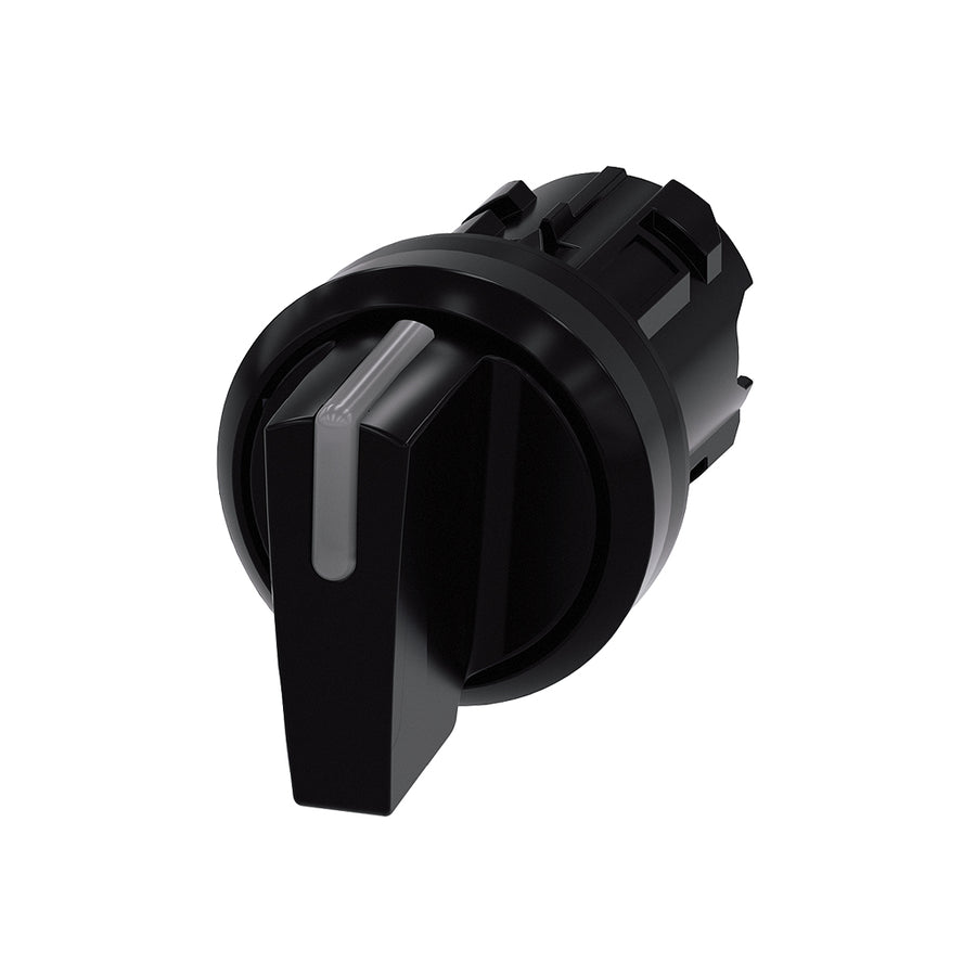 Cabeza selector 3SU, 22mm, plástico, negro, selector