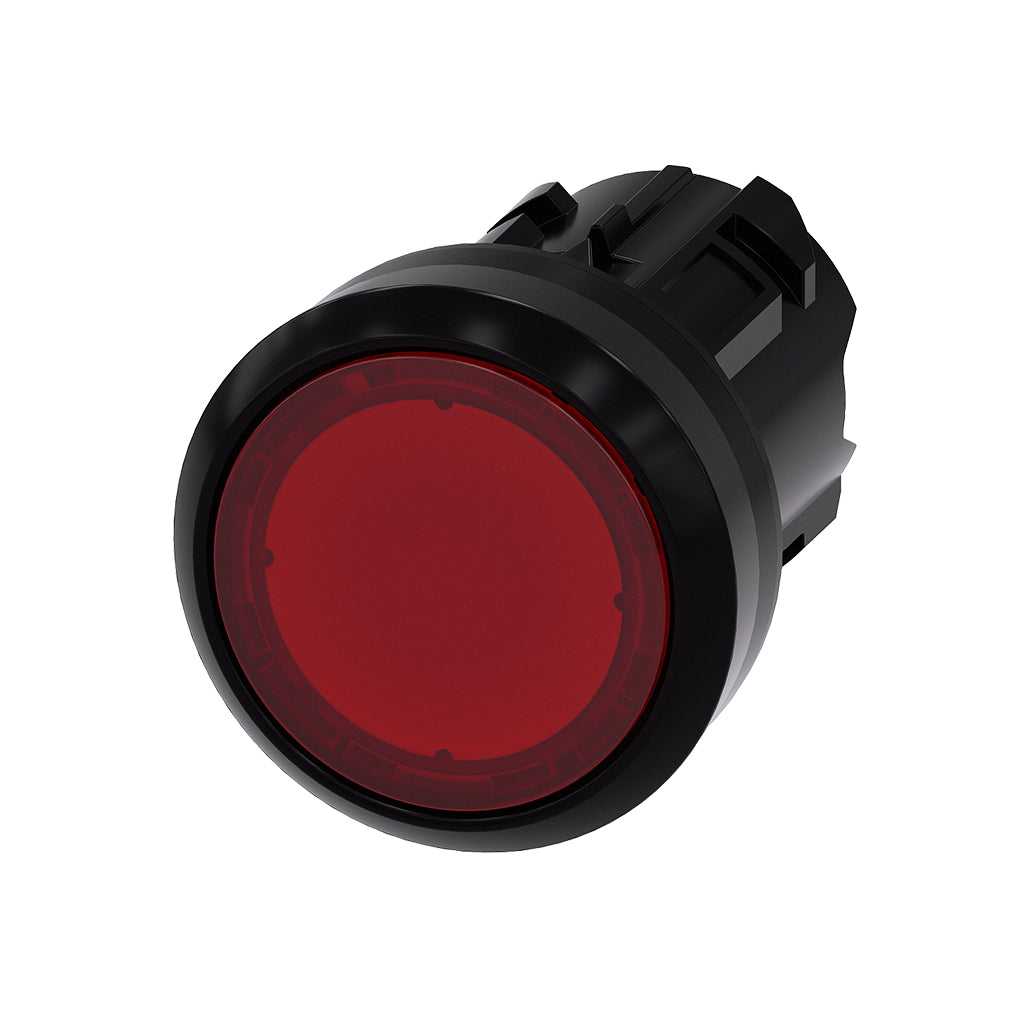 Cabeza pulsador 3SU, 22mm, plástico, rojo, rasante