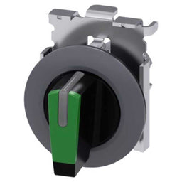Cabeza selector 3SU, 30mm, metal, verde, selector