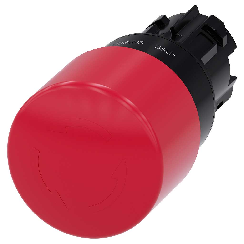 Cabeza seta 3SU, 22mm, plástico, rojo, seta
