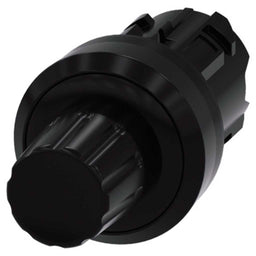 Cabeza pulsador 3SU, 22mm, plástico, negro, saliente