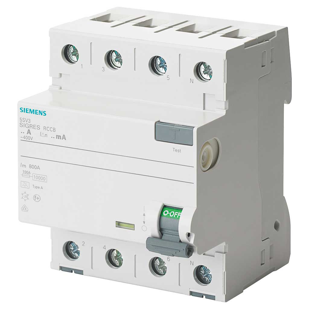 Interruptor diferencial, 4 polos, tipo A, 40A, 30mA