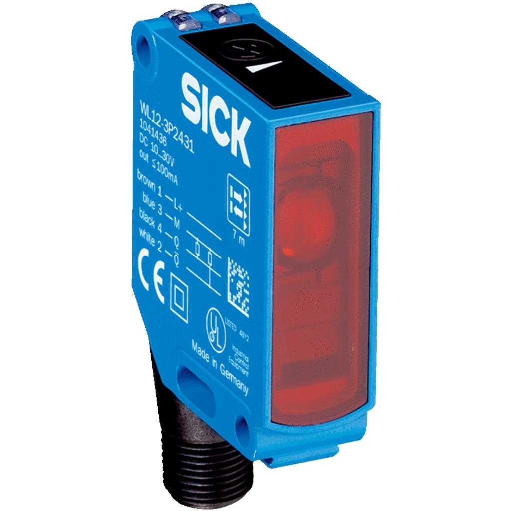 Barrera fotoeléctrica réflex WL12 LED, NPN, claro/oscuro, cable 4H 2m