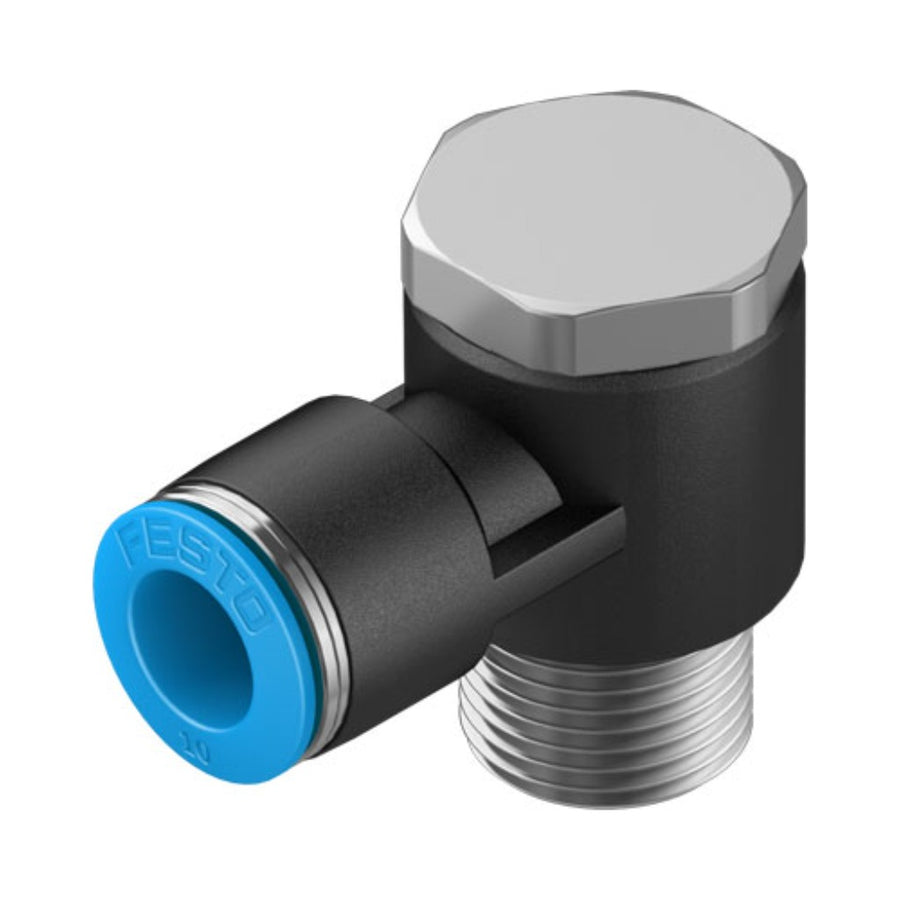 Racor codo orientable QSLV, 3/8, tubo 10 mm