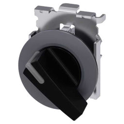 Cabeza selector 3SU, 30mm, metal, negro, selector