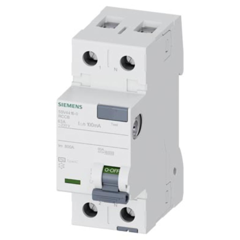 Interruptor diferencial, 2 polos, tipo AC, 63A, 100mA