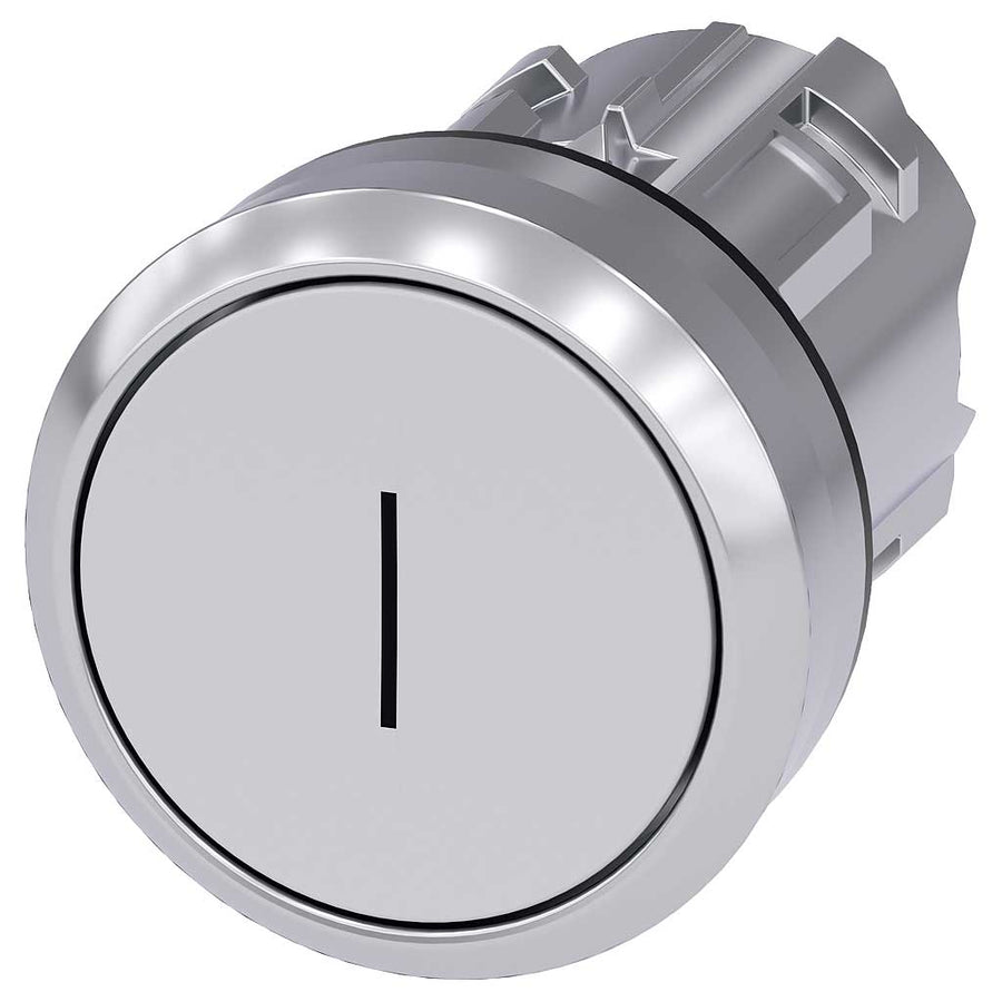 Cabeza pulsador 3SU, 22mm, metal, blanco, rasante