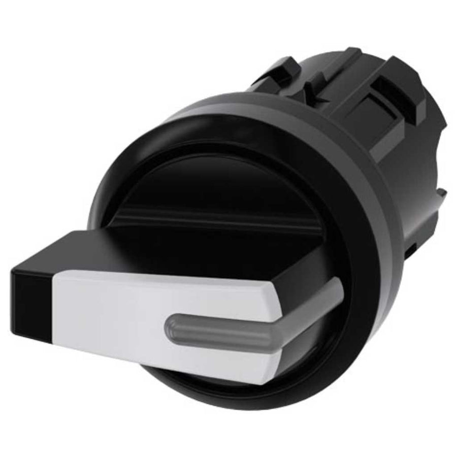 Cabeza selector 3SU, 22mm, plástico, blanco, selector