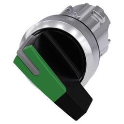 Cabeza selector 3SU, 22mm, metal, verde, selector