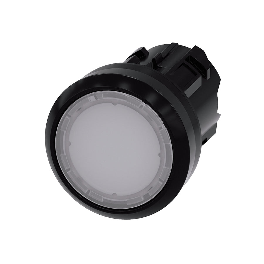 Cabeza pulsador 3SU, 22mm, plástico, blanco, rasante