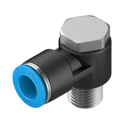 Racor codo orientable QSLV, 1/4, tubo 10 mm