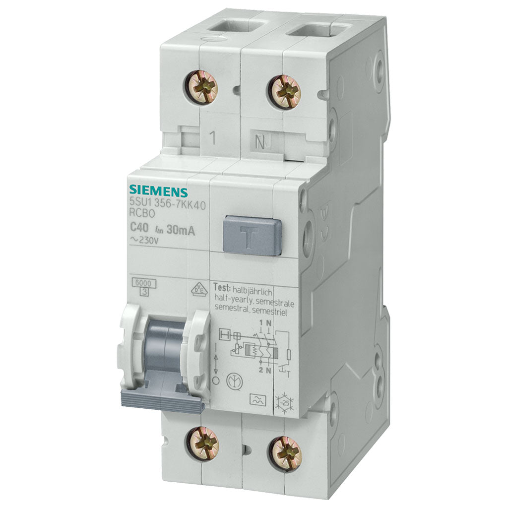 Interruptor diferencial combinado, 1+N polo, tipo AC, curva C, 6kA, 6A, 300mA