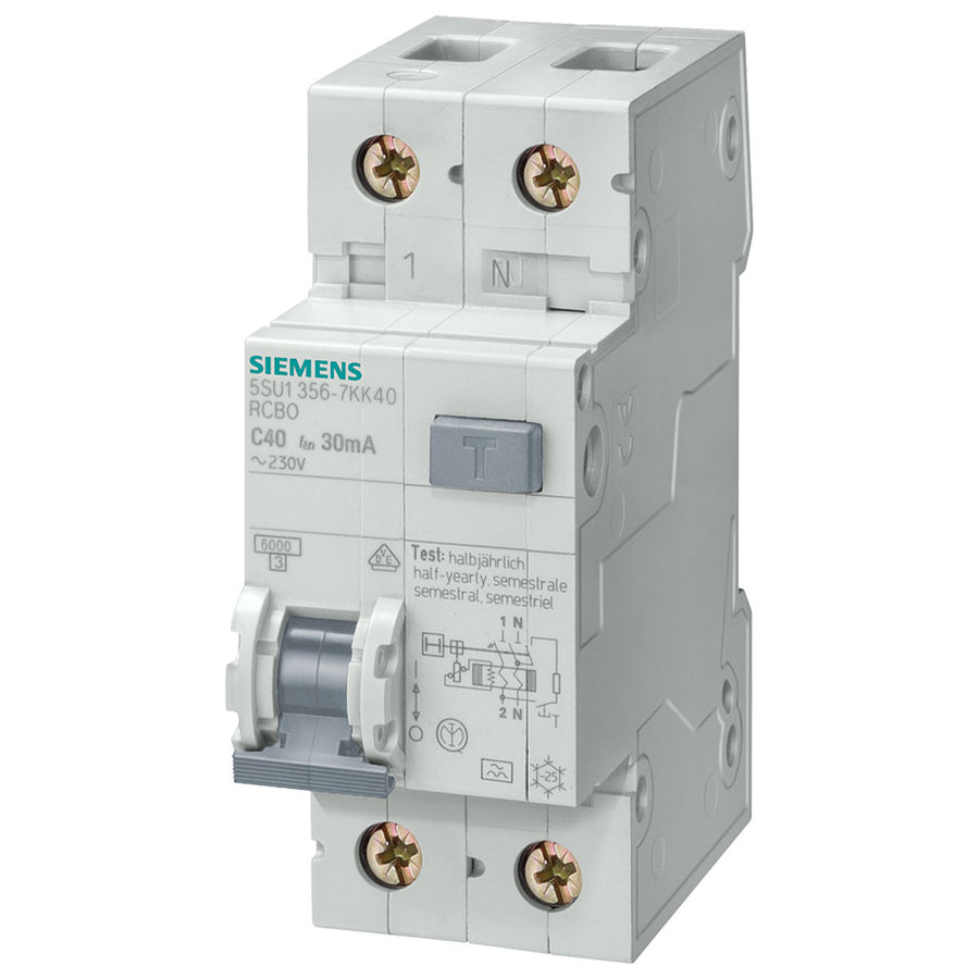Interruptor diferencial combinado, 1+N polo, tipo AC, curva C, 6kA, 6A, 300mA