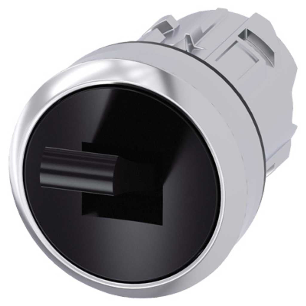 Cabeza pulsador 3SU, 22mm, metal, negro