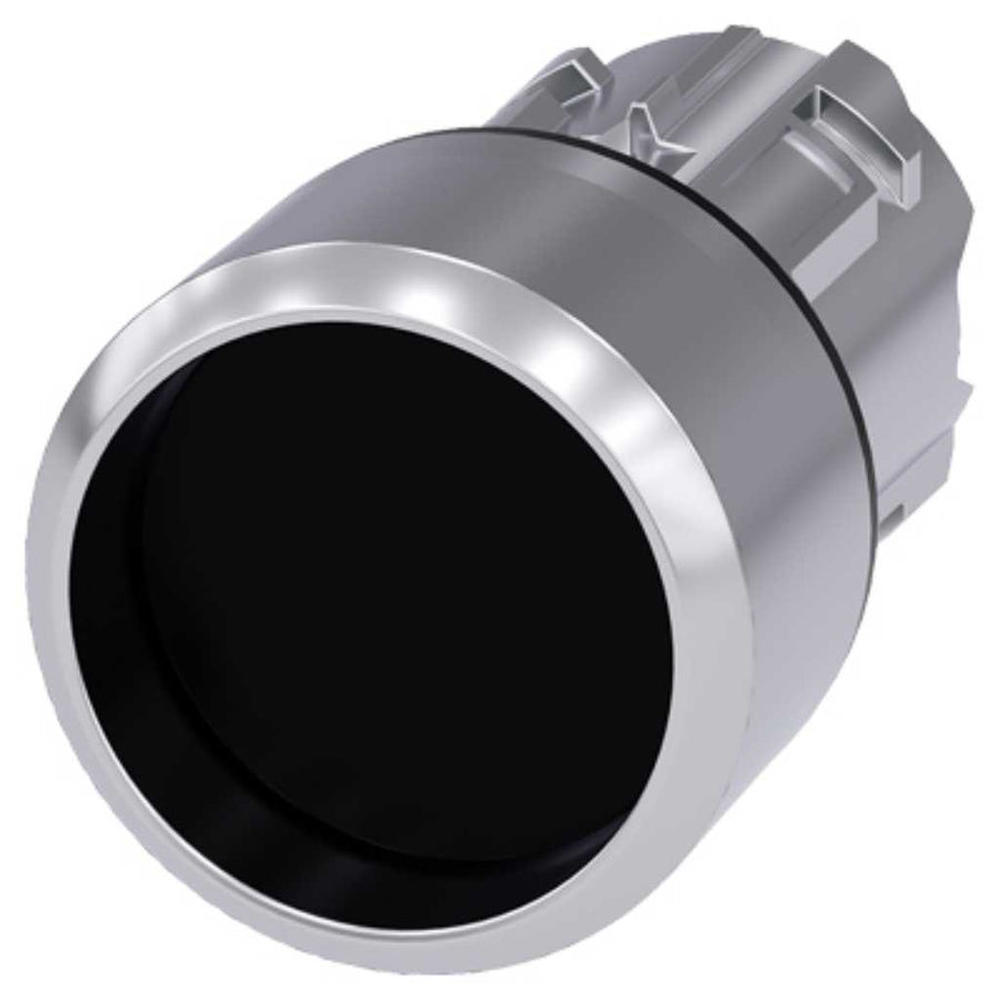 Cabeza pulsador 3SU, 22mm, metal, negro