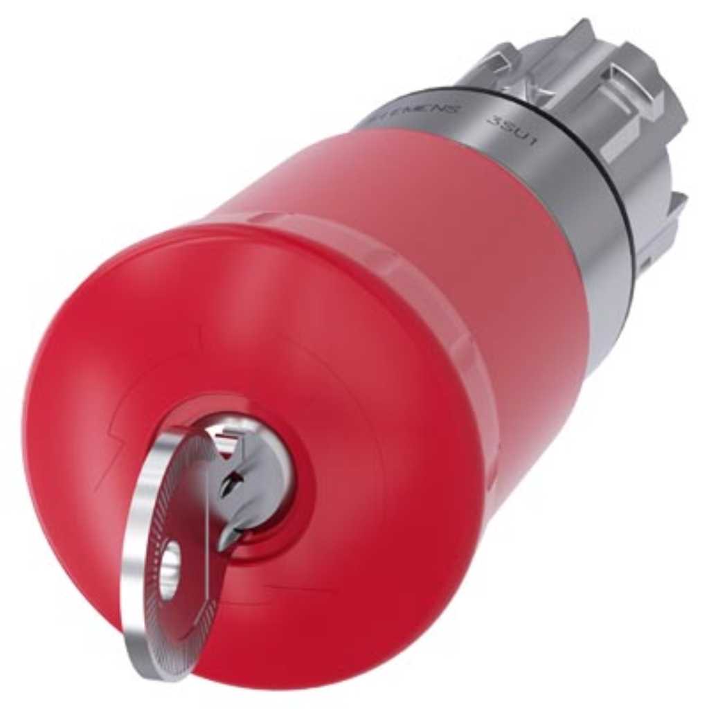Cabeza llave 3SU, 22mm, metal, rojo, seta