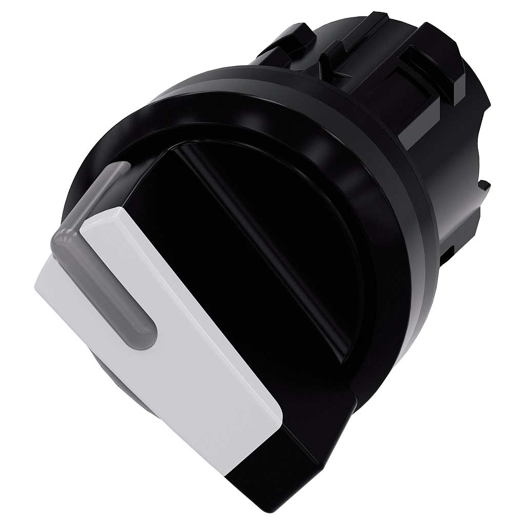 Cabeza selector 3SU, 22mm, plástico, negro, selector