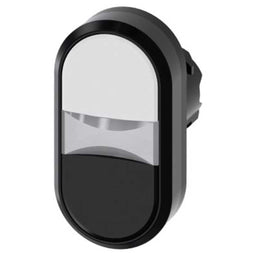 Cabeza pulsador 3SU, 22mm, plástico, negro, rasante
