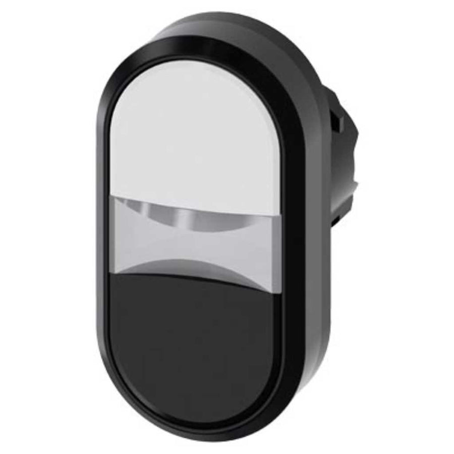 Cabeza pulsador 3SU, 22mm, plástico, negro, rasante