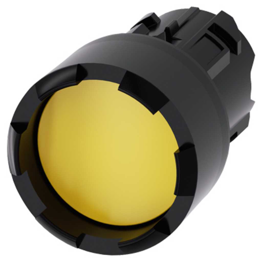 Cabeza pulsador 3SU, 22mm, plástico, amarillo, saliente