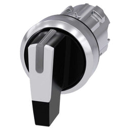 Cabeza selector 3SU, 22mm, metal, blanco, selector