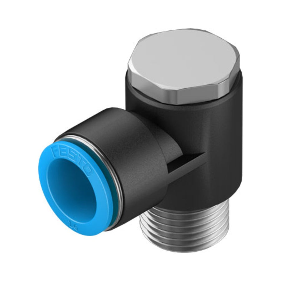 Racor codo orientable QSLV, 1/2, tubo 16 mm