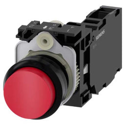 Pulsador 3SU, 22mm, plástico, rojo, 1NA+1NC, tornillo