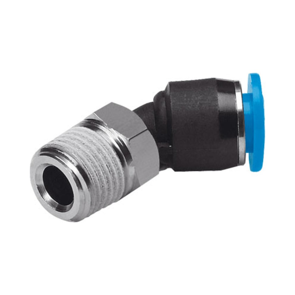 Racor acodado QSW 45°, 1/8, tubo 6 mm
