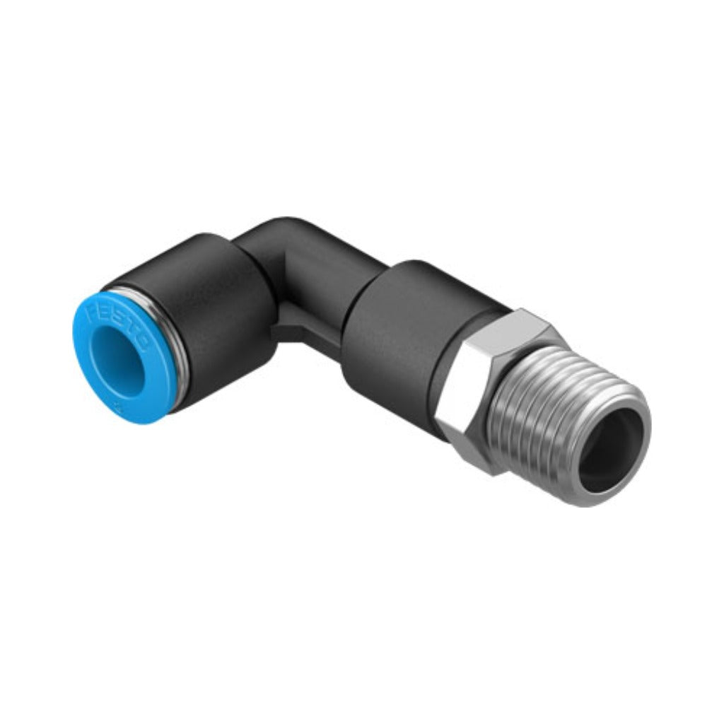 Racor codo largo QSLL, 1/4, tubo 8 mm