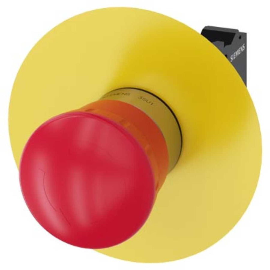 Pulsador 3SU, 22mm, metal, rojo, 1NC, resorte