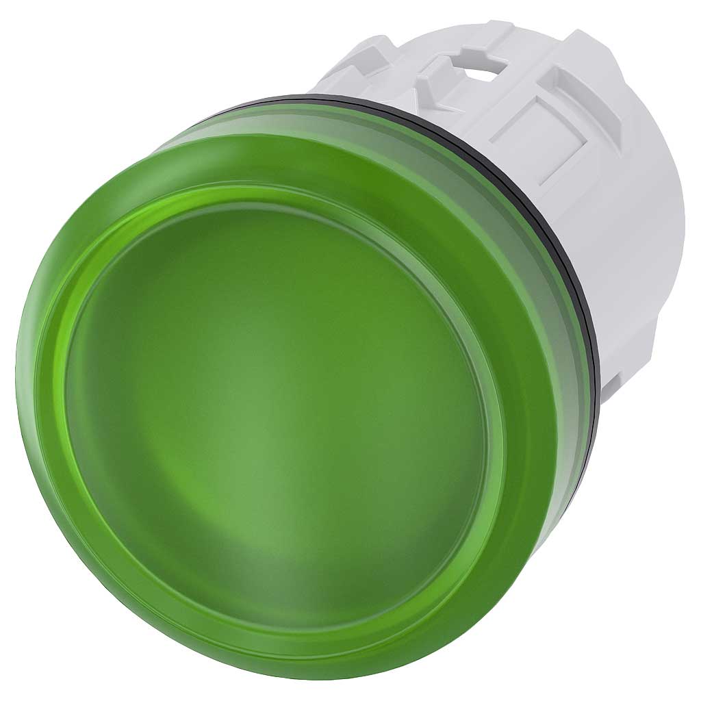 Cabeza pulsador 3SU, 22mm, plástico, verde