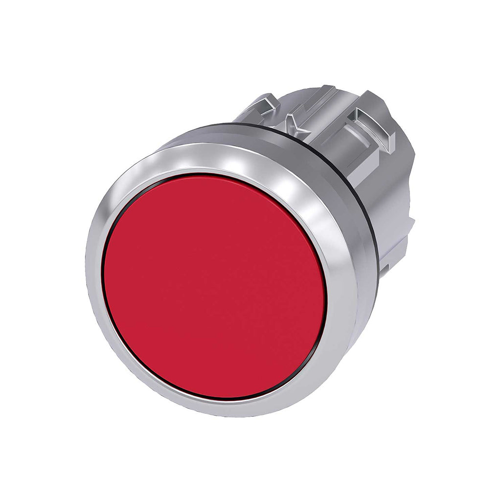 Cabeza pulsador 3SU, 22mm, metal, rojo, rasante