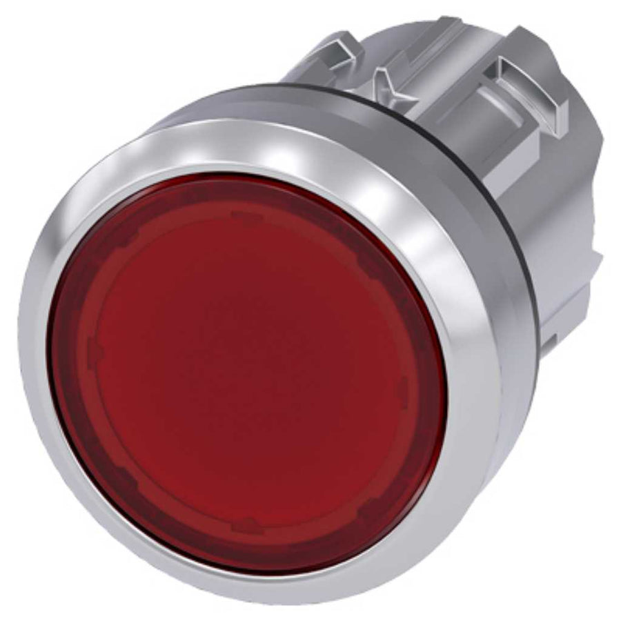 Cabeza pulsador 3SU, 22mm, metal, rojo, rasante